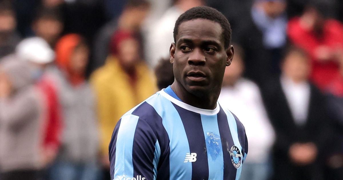 Adana Demirspor's Mario Balotelli during the Turkish Super Lig match v Kasimpasa at Kasımpasa Stadium on April 17, 2022 in Istanbul, Turkey.