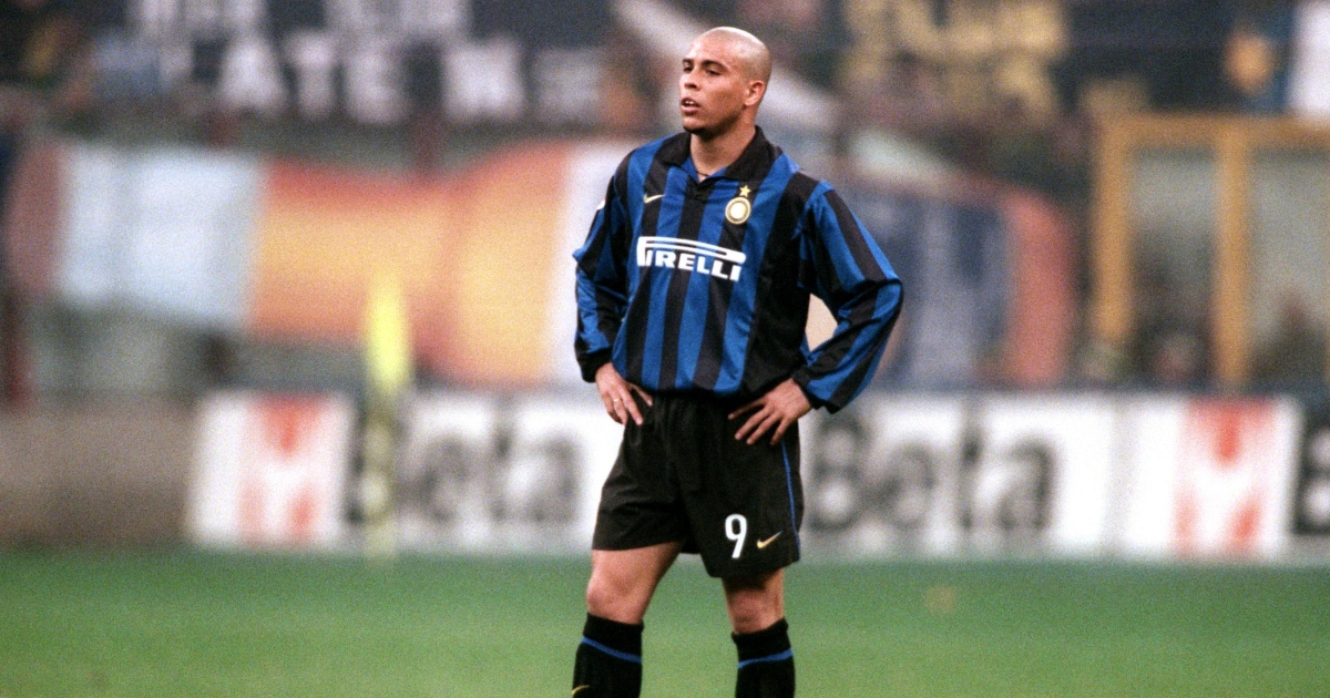 Ronaldo playing for Inter Milan.