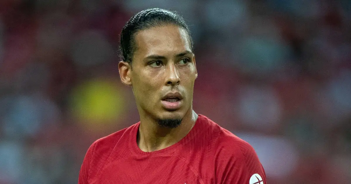 Virgil van Dijk of Liverpool during the preseason friendly between Liverpool and Crystal Palace at National Stadium on July 15, 2022 in Singapore.