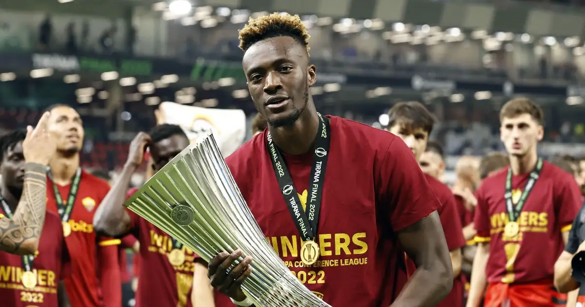 Watch: Tammy Abraham wastes time and winks at Jose Mourinho