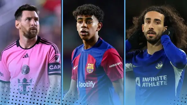 Lionel Messi, Lamine Yamal, Marc Cucurella