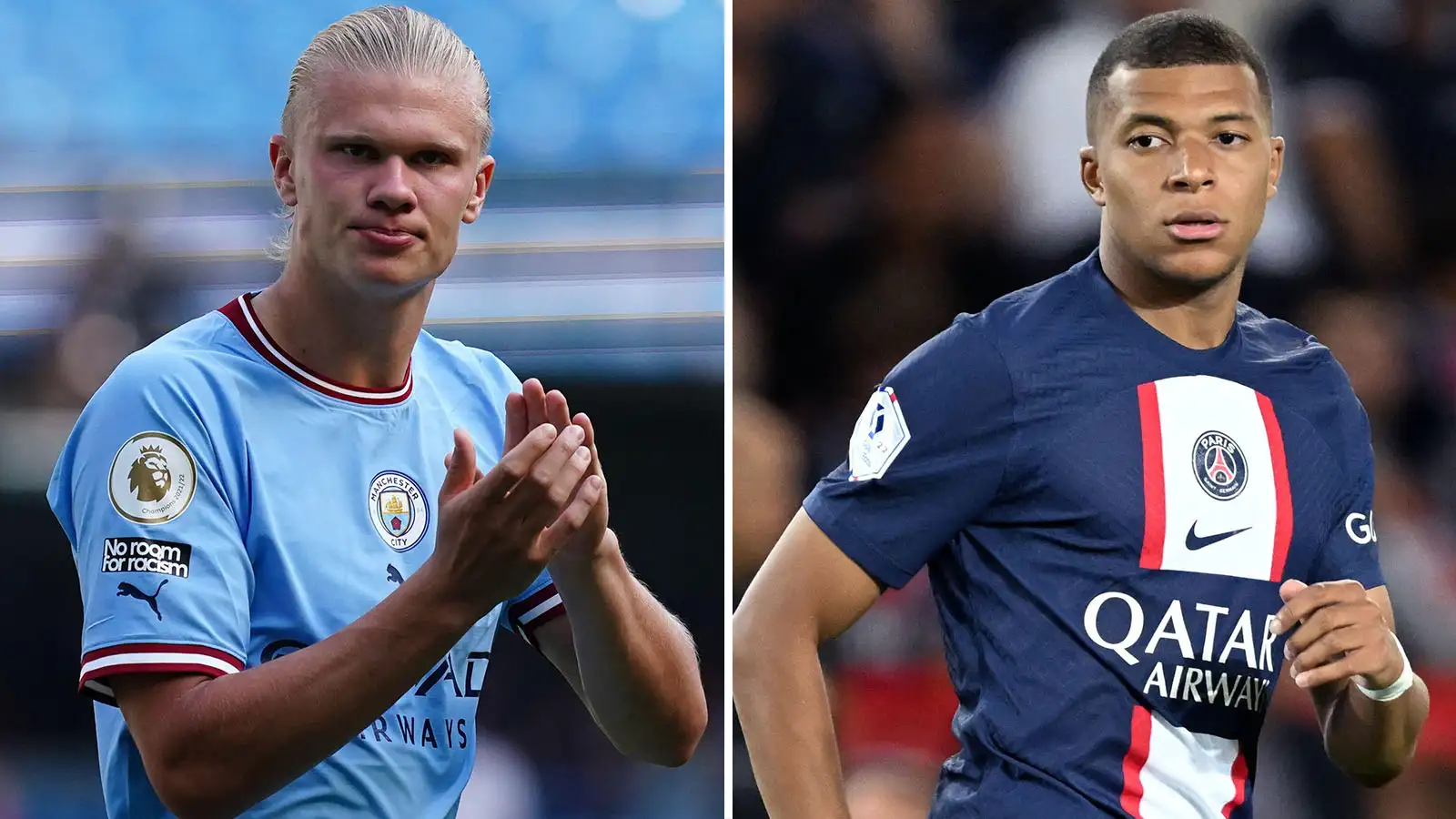 Erling Haaland of Manchester City, 27th Aug, 2022 and Kylian Mbappe of PSG, 28th, Aug, 2022