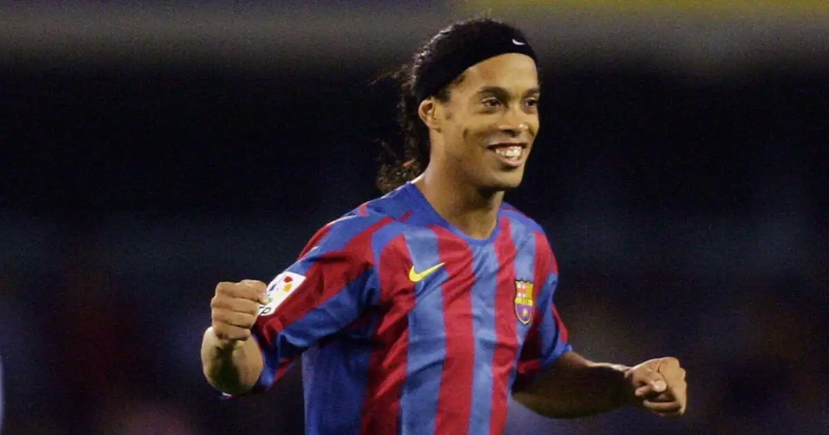 Ronaldinho got bored at Barcelona so invented a physics-defying pass