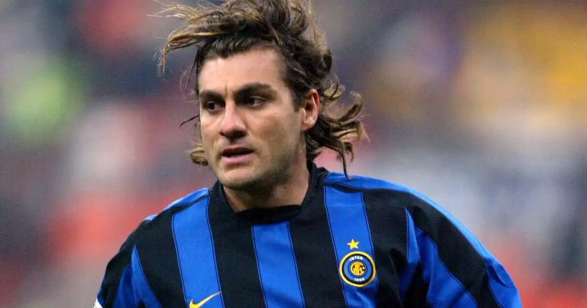 Christian Vieri playing for Inter Milan against Lokomotiv Moscow. San Siro, Milan, November 2003.